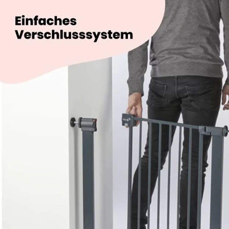 Safety 1st 'Quick Close ST' Treppenschutzgitter, für Türbreiten 73 - 80 cm, Klemmbefestigung, Schwarz – Bild 3