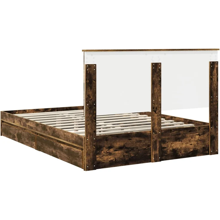 vidaXL Aufbewahrungsbett Geräucherte Eiche 135 x 190 cm Holzwerkstoff 3411219 – Bild 9