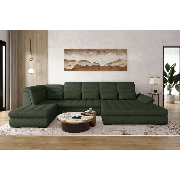 99rooms Toscana Wohnlandschaft Velours VOGUE Wintermoos Rechts