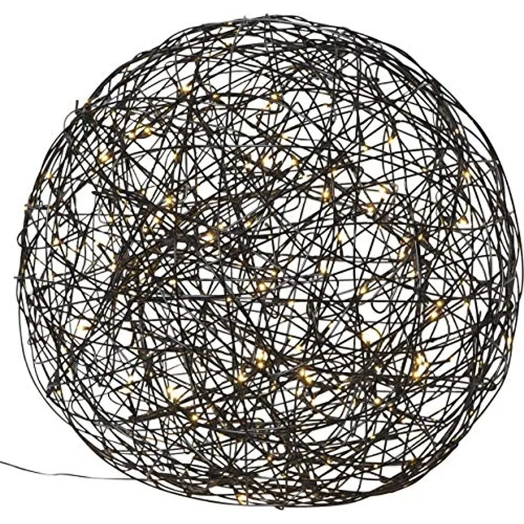 LED-3D Kugel "Trassel", schwarz, Aluminium, 50 cm