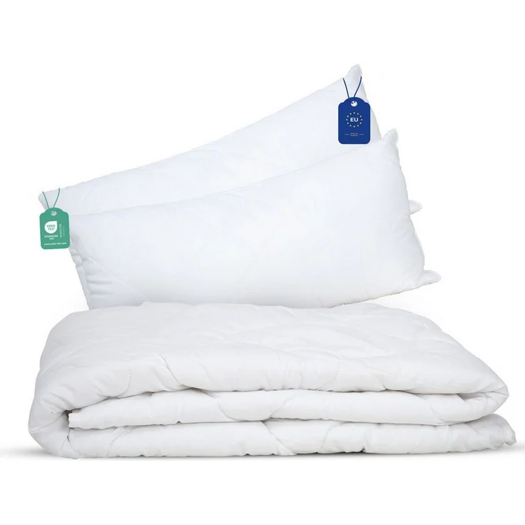 livessa Bettdecke + Kopfkissen Ideal für Ganzjahreszeiten mit 300 g/m² Füllung, Füllung: Hohlfaser, Bezug: Mikrofaser, Bettwaren SET weich und atmungsaktiv