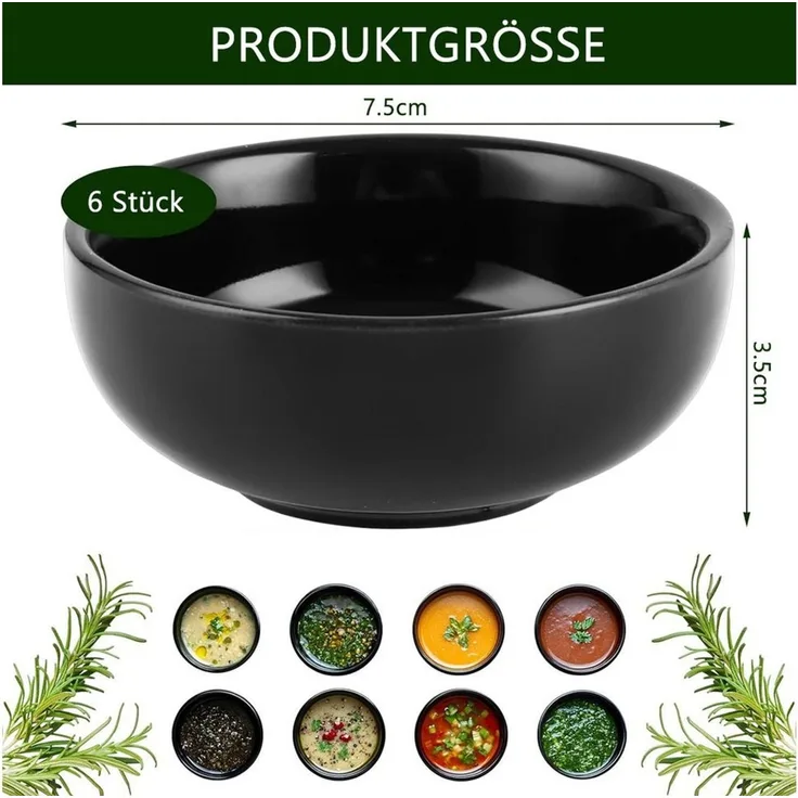 TUWENA Dipschale 6 Stück Kleine Dip Schälchen, Sushi Sojasauce Schälchen, Snackschalen