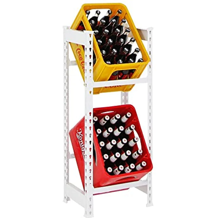 PROREGAL® Standregal Getränkekistenregal CAMEL 100x40x30cm Weiß, 2 Ebenen, 100kg Tragkraft pro Ebene, stabiles Kistenregal – Bild 2
