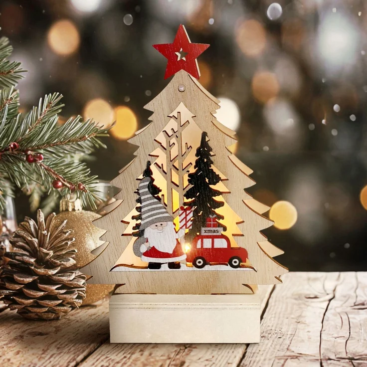HTI-Living Weihnachtsmann kommt mit dem Auto Leuchtspitze – Bild 2