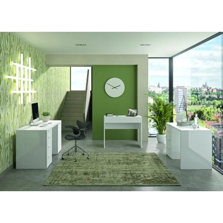 Schreibtisch Eboli / Espresso, Weiß, 146 x 75 x 60 cm – Bild 3