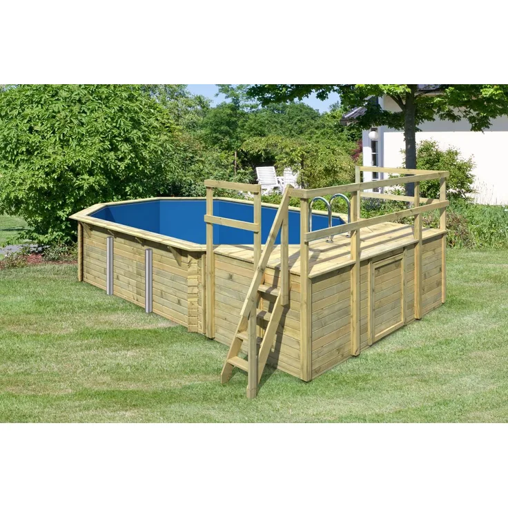 Karibu Pool Modell 4D Classic 400x692 cm, Holz kdi mit Filter+Skimmer