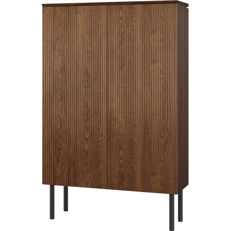 Vitrinenschrank 80 x 35 x 145 cm in Braun mit LED-Beleuchtung und Spiegelrückwand – Bild 8
