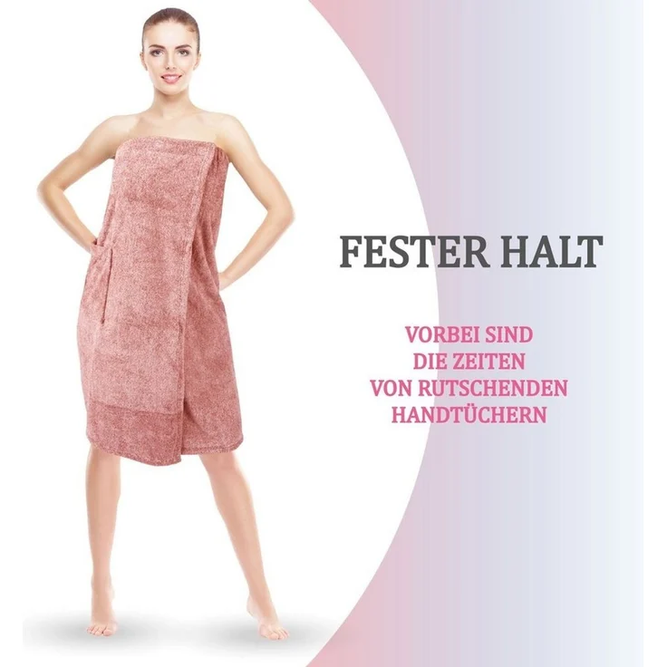 Bestlivings Saunatuch Damen 80x145cm, (1-St), Sauna Kilt "Flauschig" Saunahandtuch mit Gummizug und Knopfverschluss – Bild 4