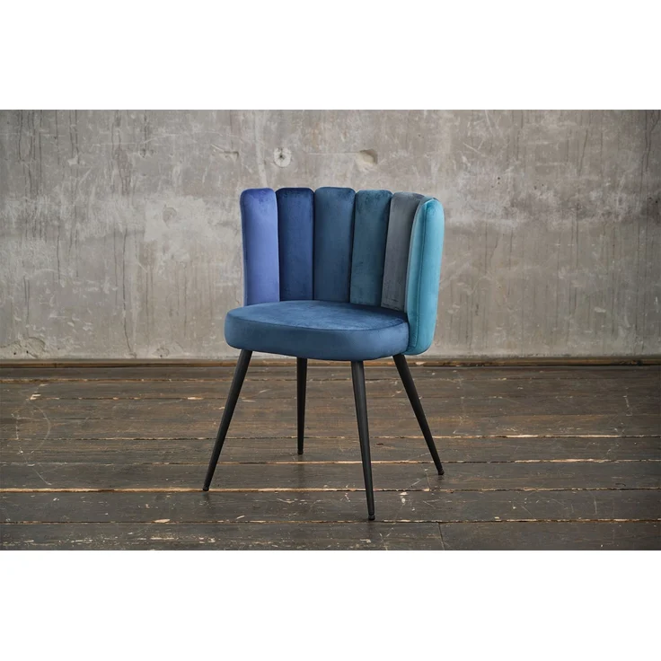 KAWOLA Stuhl JADA Esszimmerstuhl Velvet blau Fuß schwarz 86 x 55 x 59 cm – Bild 2
