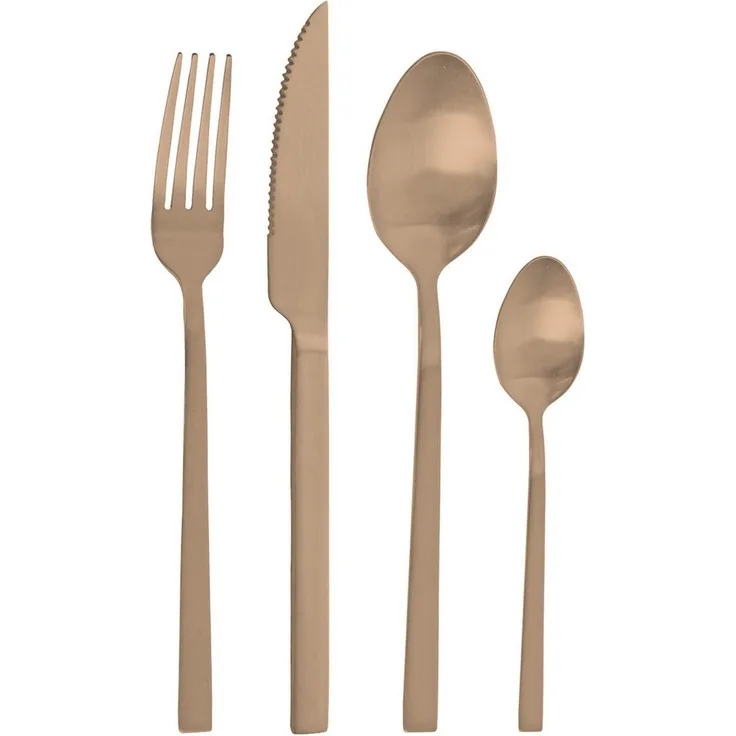 PINTINOX Besteck-Set DUKE SATIN AMBER (24-tlg), 6 Personen, Edelstahl 18/0, in moderner und zeitloser Formgebung