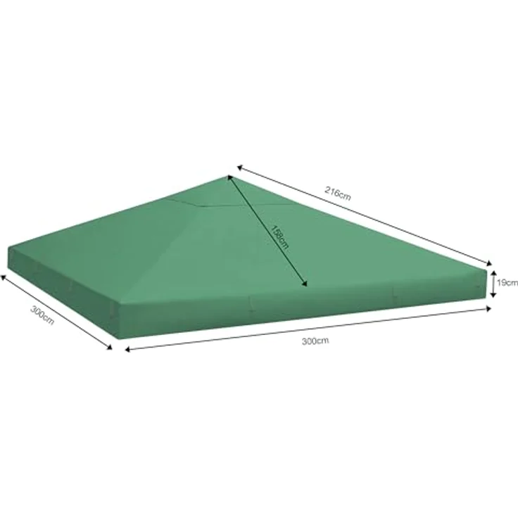 QUICK STAR Ersatzdach für Rank Pavillon 3x3m, grüner Bezug mit Dachlüftung, 100% Polyester 260g/m² – Bild 2