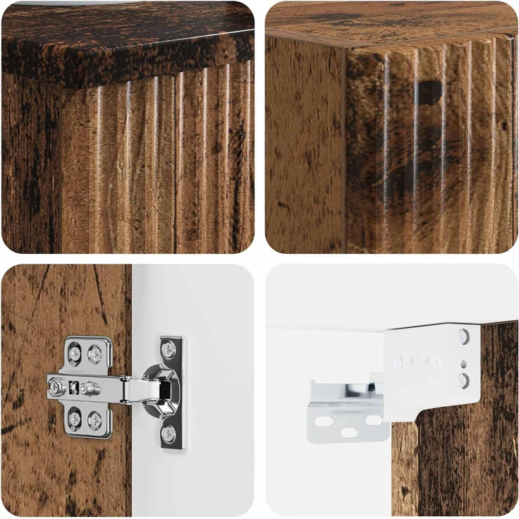 vidaXL Badezimmerschrank-Set 2 stk. Altholz 33 x 34,5 x 100 cm 3406111 – Bild 6