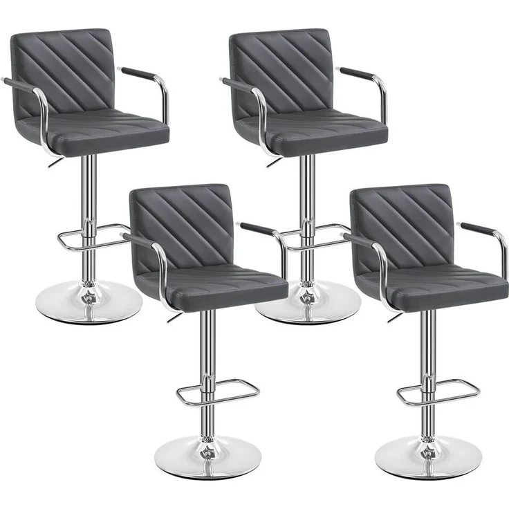 Yaheetech Barhocker 2/4-er Set (4 St), Höhenverstellbarer Barstuhl mit Armlehnen, Sitzhöhe 62,5 cm – 84,5 cm – Bild 5