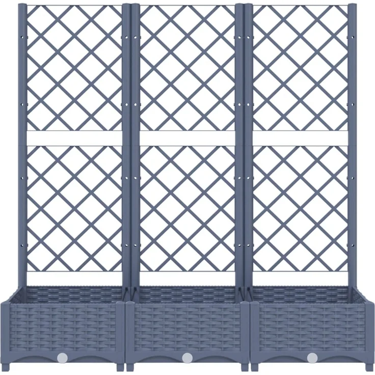 vidaXL Pflanzkübel mit Spalier Blaugrau 120x40x121,5 cm PP 318252 – Bild 4