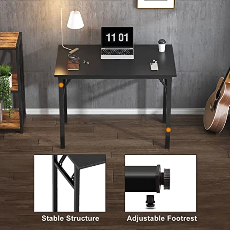 SogesHome Klapptisch Computertisch 80x40 cm PC Tisch Kleiner Schreibtisch Bürotisch Büroarbeitsplatz für Home Office Verwendung Schreibtisch Esstisch Konferenztisch – Bild 6