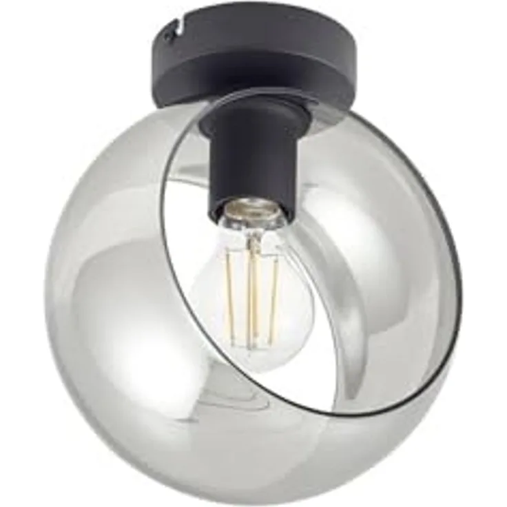 Lindby Deckenleuchten Roton, Glas Schwarz IP20, 1x15 W LED