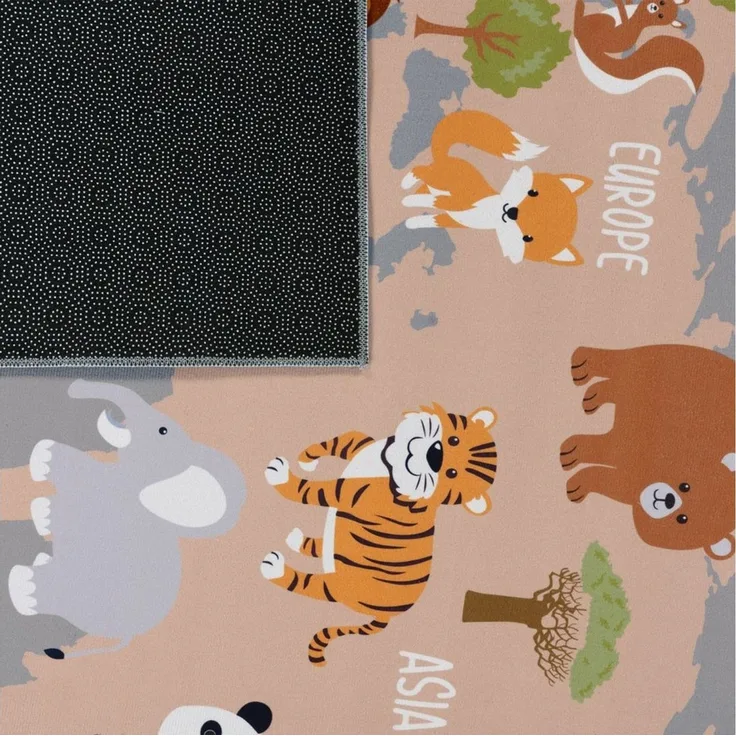 TT Home Teppich Kinderzimmer, Rechteckig, Höhe: 4 mm, Kinderzimmerteppich Teppich Junge Mädchen Kinderteppich Rutschfest Tie