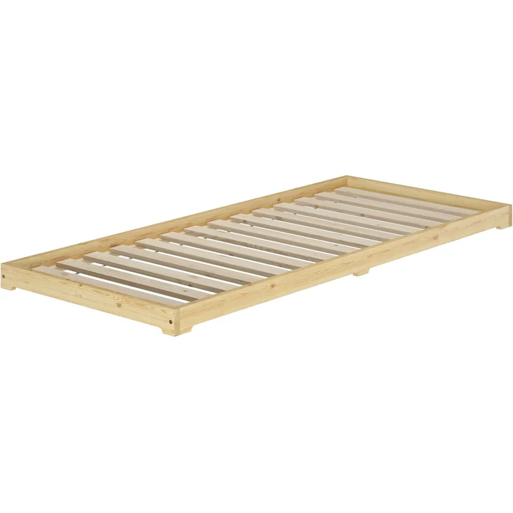 Bettrahmen Bodenbett Futon extra niedriges Holzbett 90x200 Kiefer lackiert V-60.47K-09Rollrost inkl. – Bild 2
