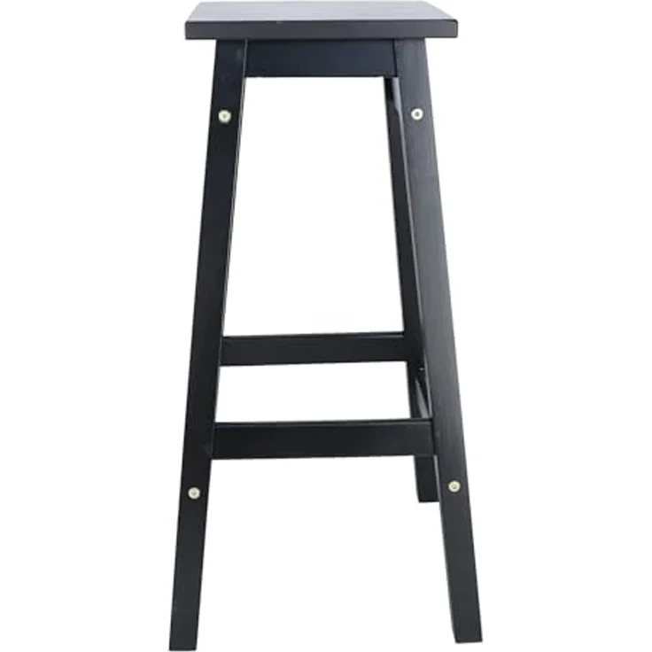 ARANAZ S.L. MANUFACTURAS DE LA MADERA Set mit 2 Hockern 'Laira' aus Kiefernholz, Schwarz, H 70 cm – Bild 3