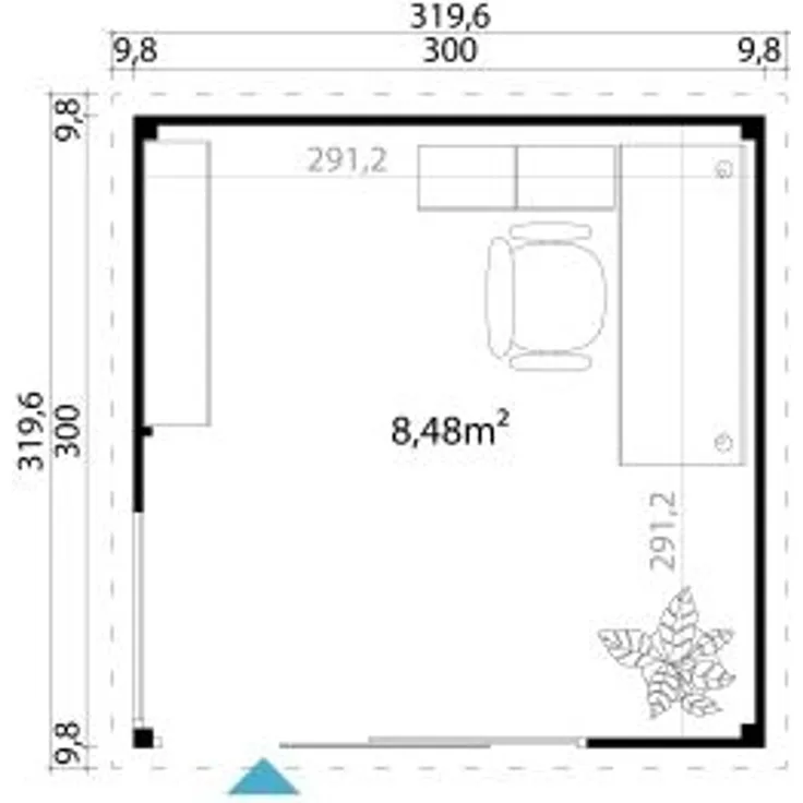 Lasita Maja Gartenhaus Domeo 1-4 Gartenhaus aus Holz Holzhaus mit 44 mm Wandstärke Blockbohlenhaus mit Montagematerial