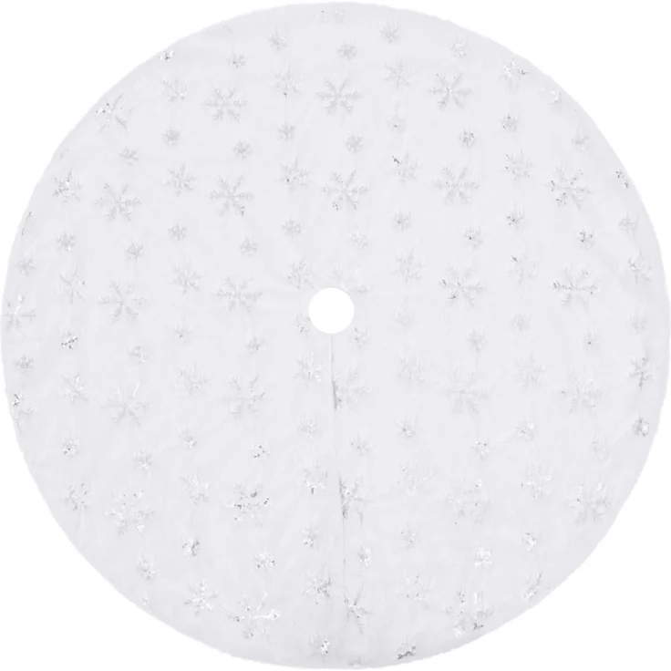 vidaXL Luxus-Weihnachtsbaumrock Weiß 90 cm Kunstfell 330272 – Bild 1