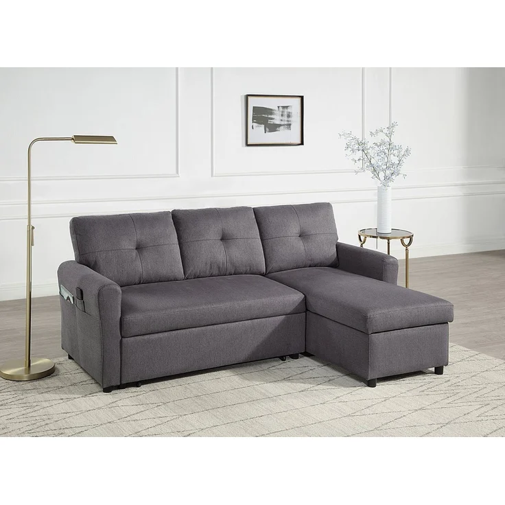 ATLANTIC home collection Ecksofa Gustavo L-Form, mit Schlaffunktion, Stauraum & seitlichen Taschen – Bild 5