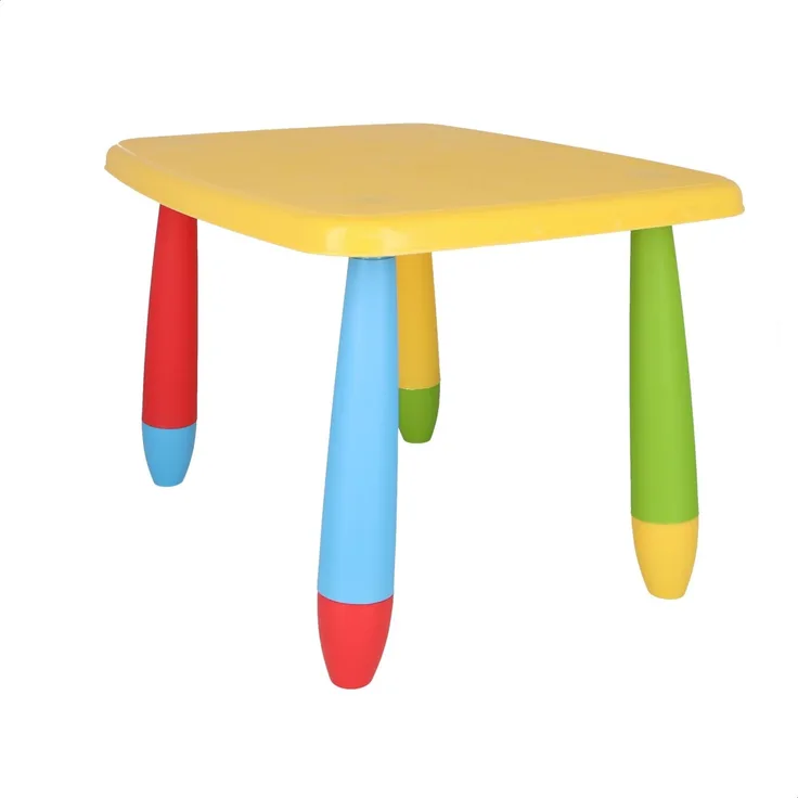 mueblear 90044 Tisch Kinder rechteckig Kunststoff gelb 73 x 58 x 48 cm