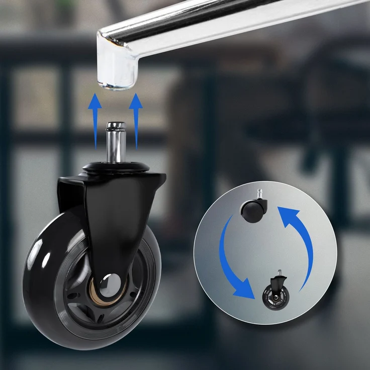 CLP 5er Set Hartbodenrollen,schwarz – Bild 5