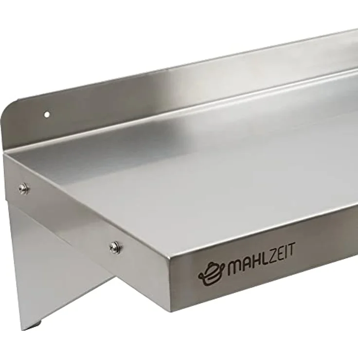 Mahlzeit Küchenregal Edelstahl Wandregal, 80 x 35 cm, 2 Ablagen, Küchenregal Hängeregal Wan – Bild 5