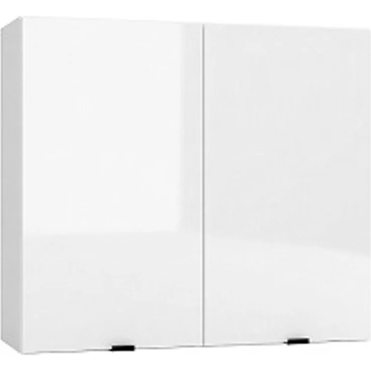 Alice W80 Küchen-Hängeschrank mit 2 Türen, 80 x 72 x 28,8 cm, Weiß Hochglanz/Weiß