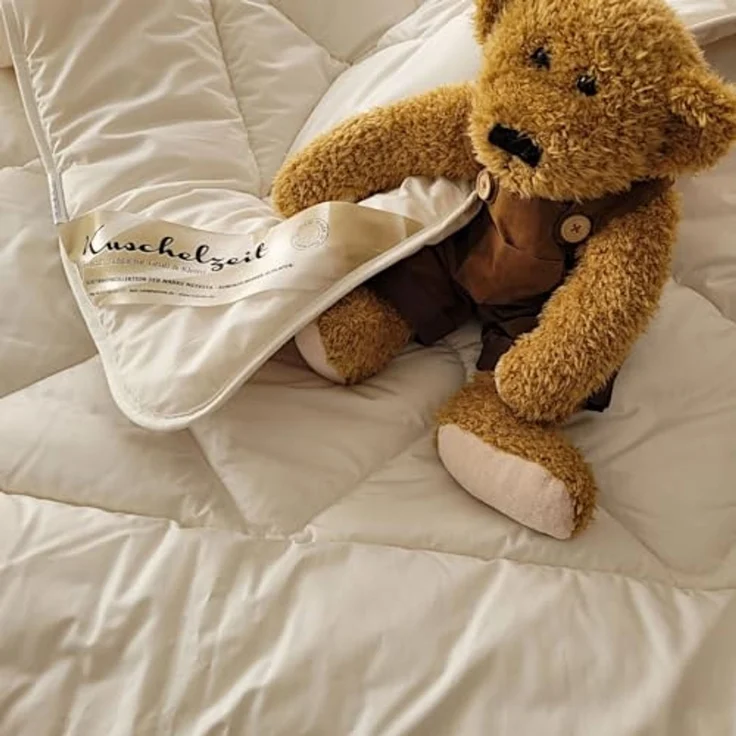 Meivita Naturhaarbettdecke Merino Schafschurwolle Ganzjahresdecke Kinderdecke in 100x135 cm, Füllung: 100% Wolle, Bezug: 100% Baumwolle, Bettdecke Hergestellt in Deutschland – Bild 7