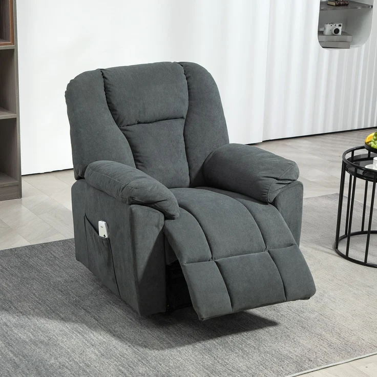 MELAYR, Elektrischer Relaxsessel mit Massage- und Wärme-Funktionen, 97 x 88 x 101 cm, Dunkelgrau – Bild 4