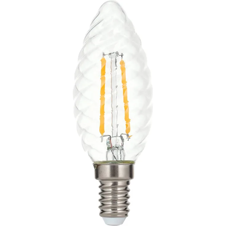 Orion LED-Kerzenlampe E14 3W 2.700 K, gedreht mit klarem Glaskolben, nicht dimmbar
