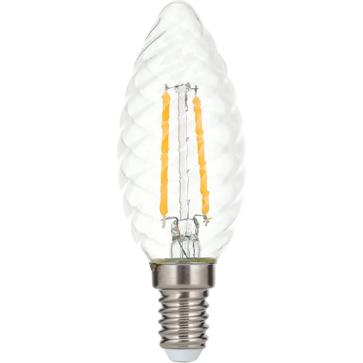Orion LED-Kerzenlampe E14 3W 2.700 K, gedreht mit klarem Glaskolben, nicht dimmbar