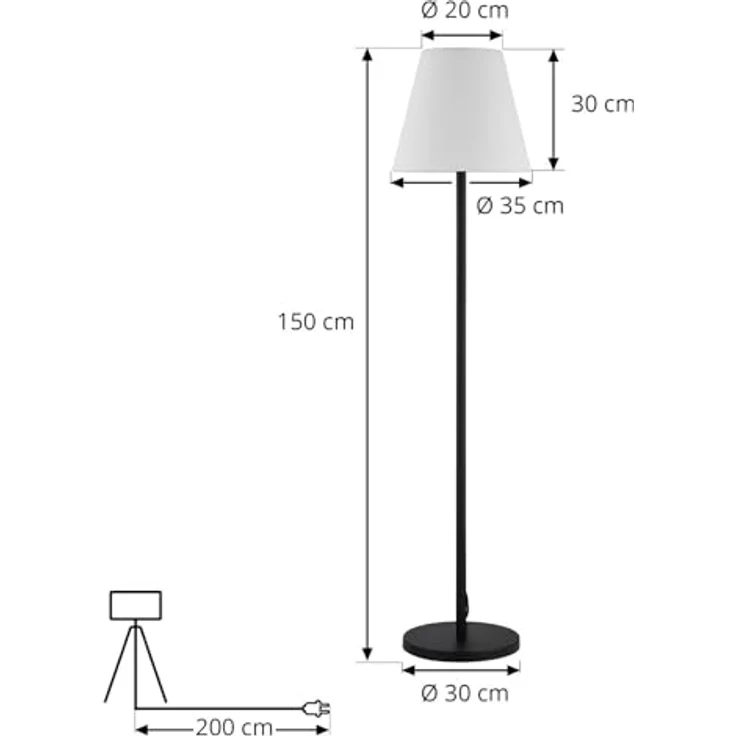 Lucande Außen-Stehlampe Jaimy, Kunststoff Schwarz IP65, 1 x 15 W LED – Bild 6