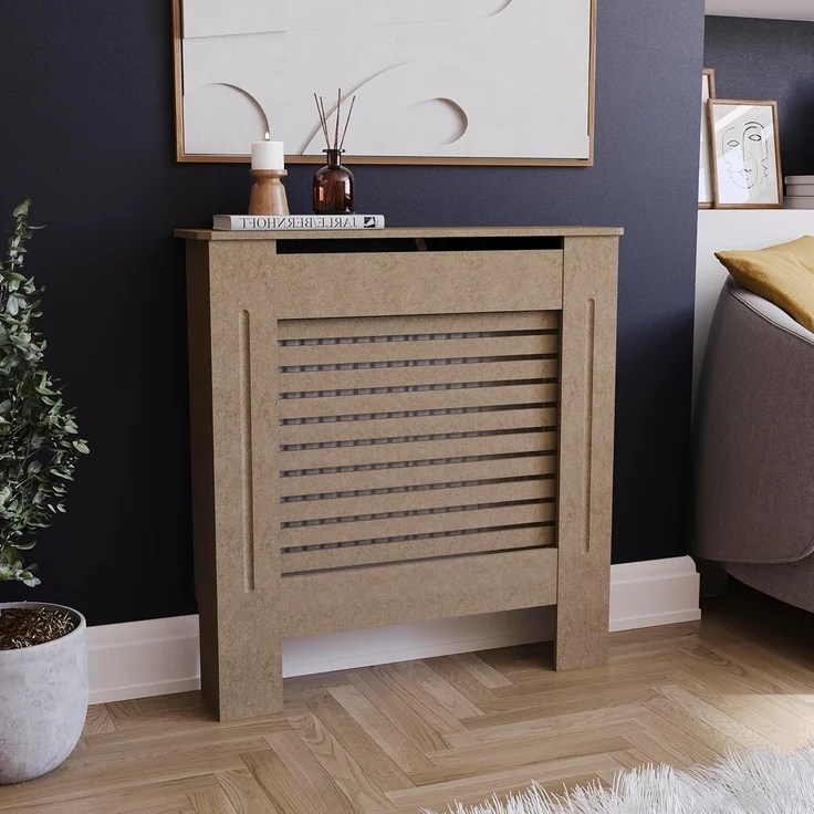 Vida Designs Milton Heizkörper-Abdeckung, moderner, unbehandelter, unlackierter Schrank aus mitteldichter Faser-Platte, klein, Unvollendet – Bild 1