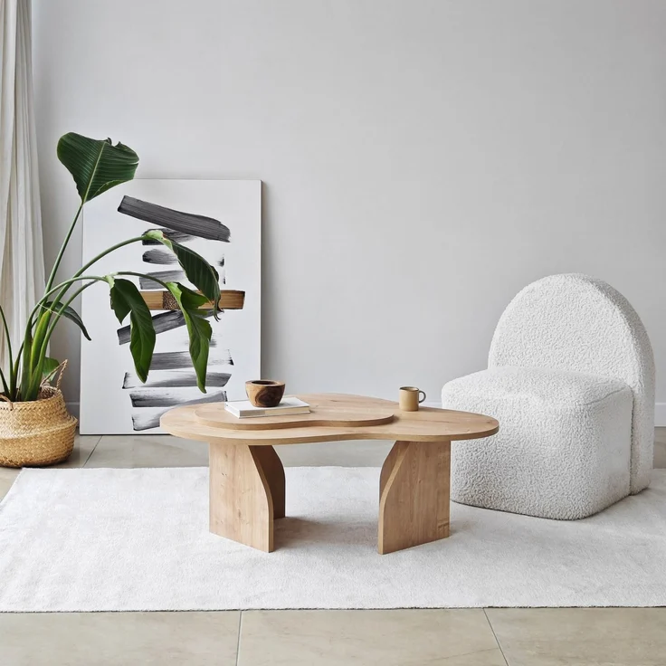 Stylish Coffee Table, Sapphire Oak, 105 x 35 x 65 cm | 100% Melamine Coated Particle Board, 18 mm Thickness | Modern Design for Living Room & Lounge – Bild 2