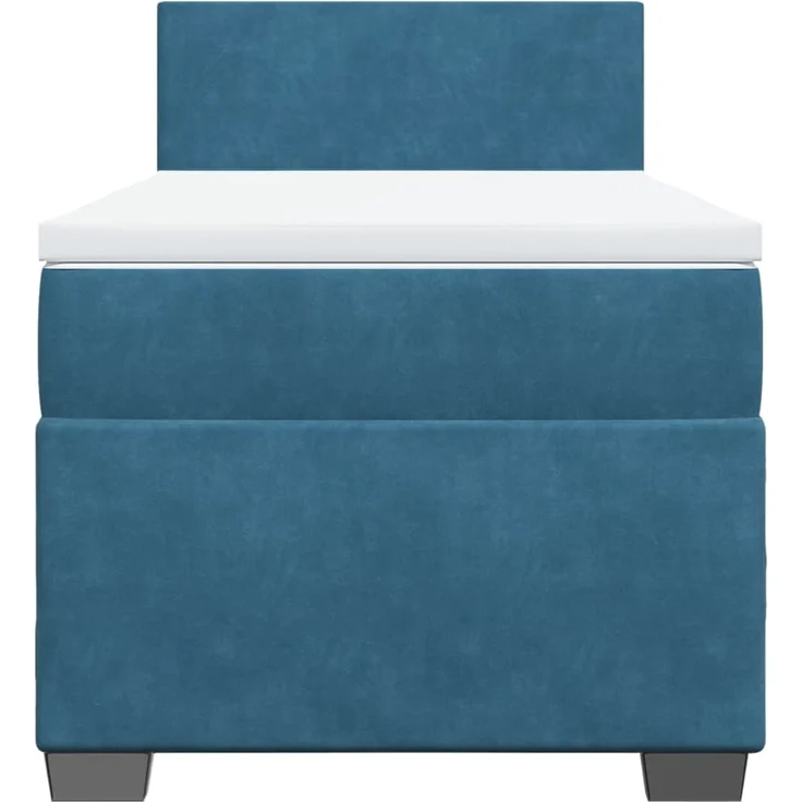 vidaXL Boxspringbett mit Matratze Blau 90x200 cm Samt 3288508 – Bild 6