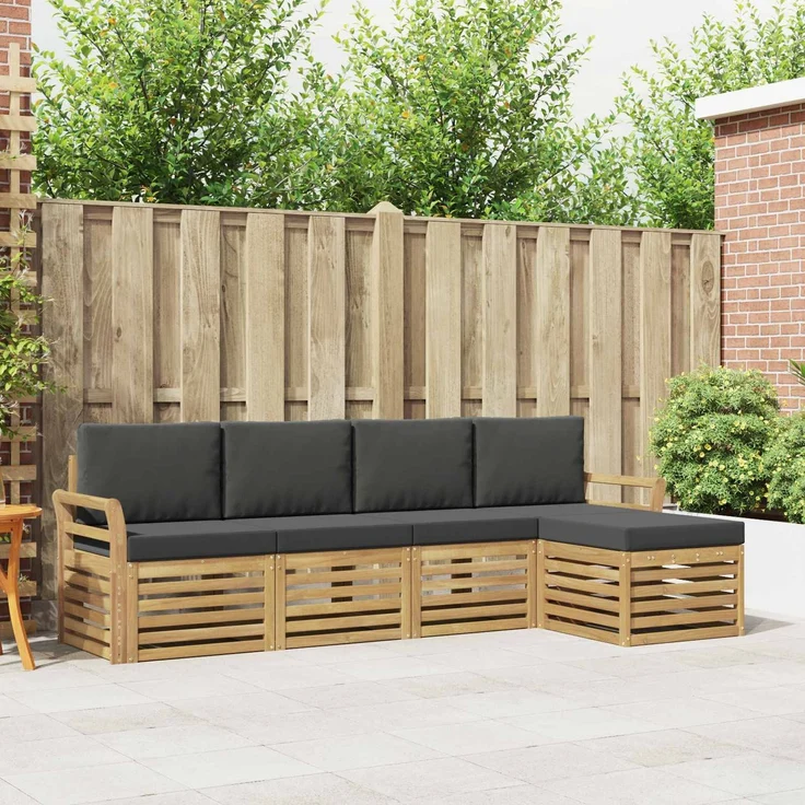 vidaXL Outdoor-Sofagarnitur 5 stk. 5-Sitzer Weiß und Anthrazit 3391677 – Bild 1