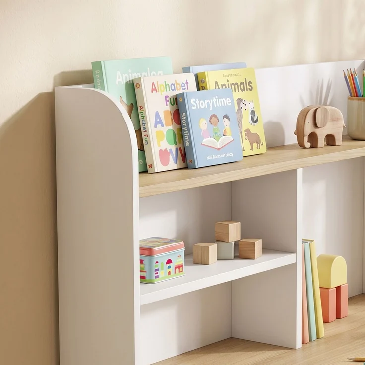 AIYAPLAY Kinderschreibtisch, Spanplatte, MDF, Weiß, 80L x 50B x 100H cm – Bild 9