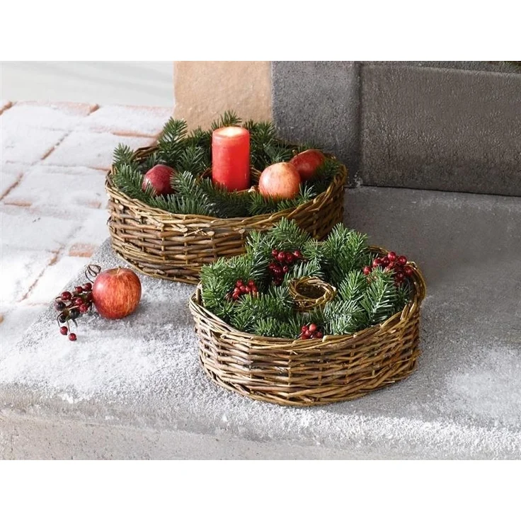 2x Pflanzrad aus Weide, braun, Pflanzschale, Blumenschale, Pflanzgefäß, Blumentopf, Gartendeko für Draußen – Bild 4