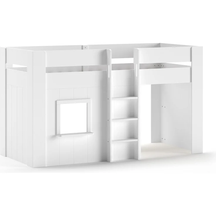 RENO Halbhohes Spielbett 90x200 MDF Weiß – Bild 4
