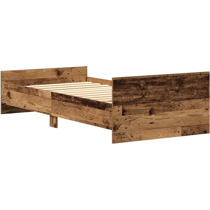 vidaXL Bettgestell ohne Matratze Altholz-Optik 75x190 cm Holzwerkstoff 862310 – Bild 6
