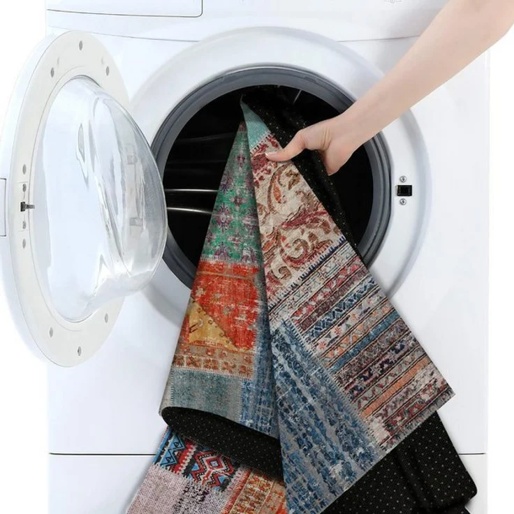 Bamyum Teppich Denise Teppich mit Chenille-Druck, Waschbarer, Antibakteriell Teppich, Einzelstück – Bild 4