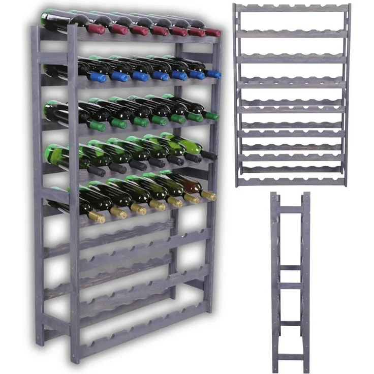 Modo24 Weinregal Flaschenregal Holzregal Flaschenständer Varianten 12 bis 91 Flaschen, RW1 Getränkeregal, 3 Farben, FSC Holz Nachhaltig – Bild 1
