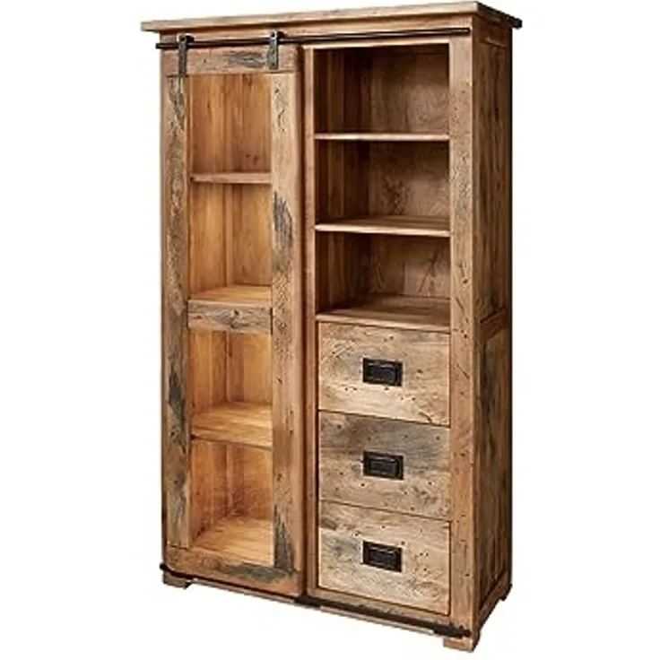 Vitrine Mango 100x45x175 natur lackiert RAILWAY #126