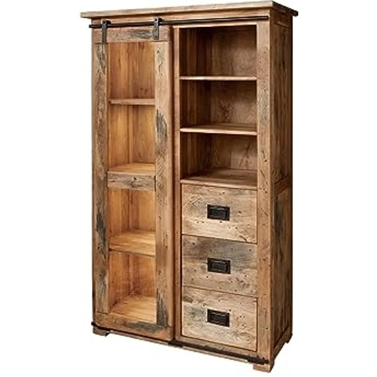 Vitrine Mango 100x45x175 natur lackiert RAILWAY #126 – Bild 1