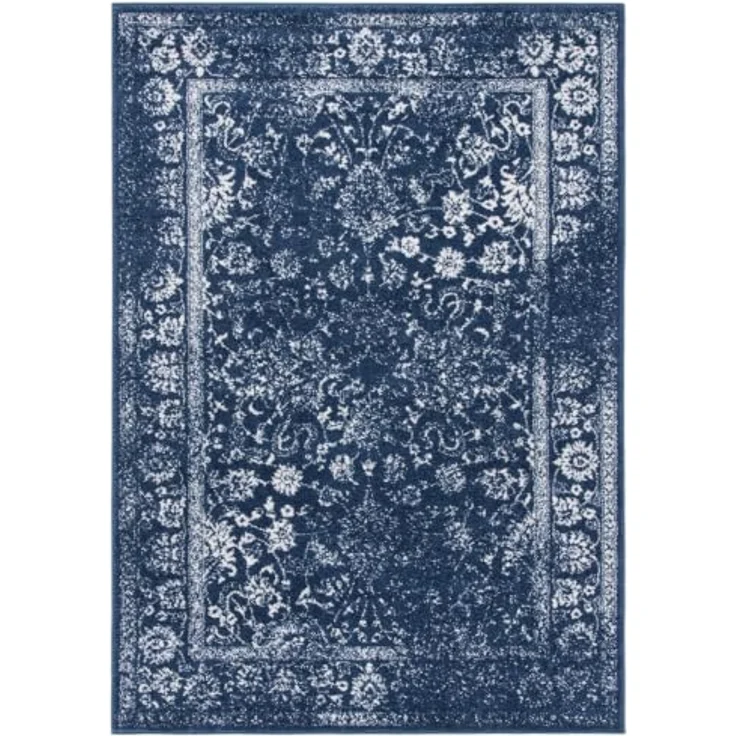 Safavieh Quadratischer Teppich 122x122 cm - Adirondack Collection - Transitional Design, Marineblau & Elfenbein, Pflegeleichte Synthetikmischung, Ideal für Wohnzimmer, Schlafzimmer, Büro – Bild 2