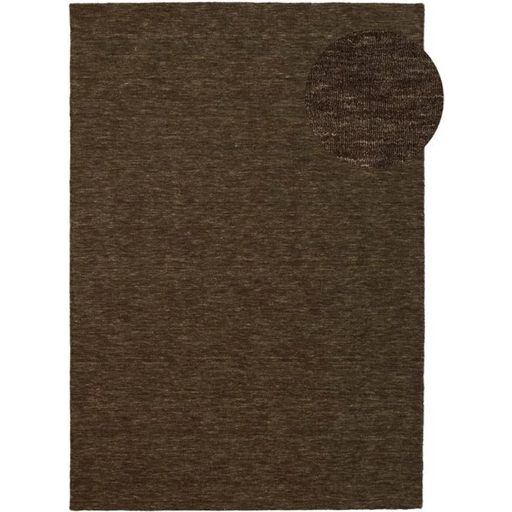 TaraCarpet Wollteppich TaraCarpet Vanessa Wool strapazierfähiger Schurwollteppich Handarbeit, rechteckig, Höhe: 14 mm, Wollteppich Vanessa braun Wohnzimmer Schlafzimmer Flur ca 130x190 – Bild 4