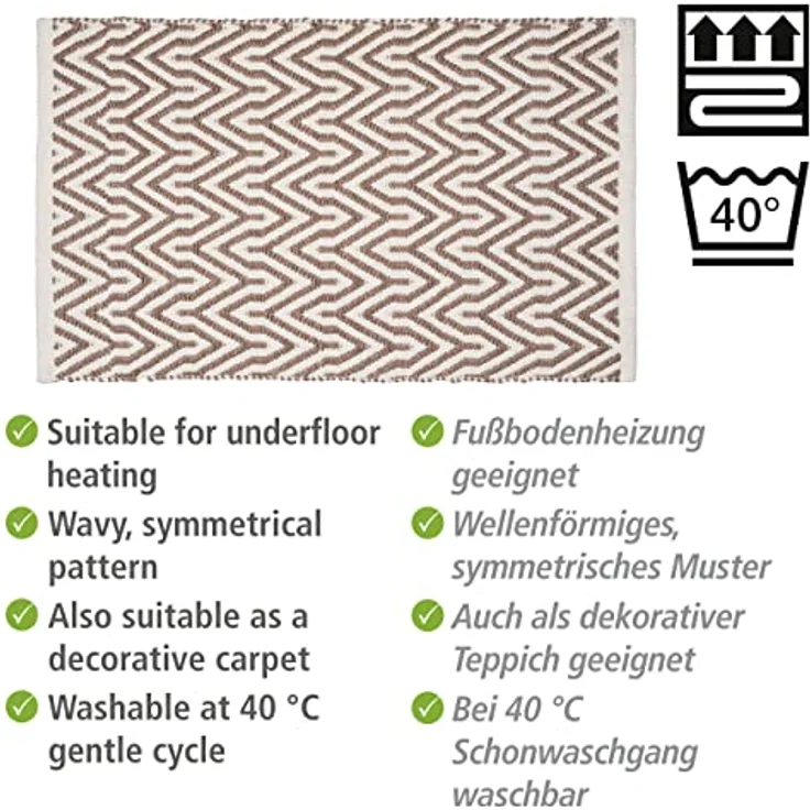 WENKO Badematte Altai, nachhaltiger Badteppich aus 100% Polyester, 50 x 80 cm, Ethno-Style in erdigen Farbtönen – Bild 5